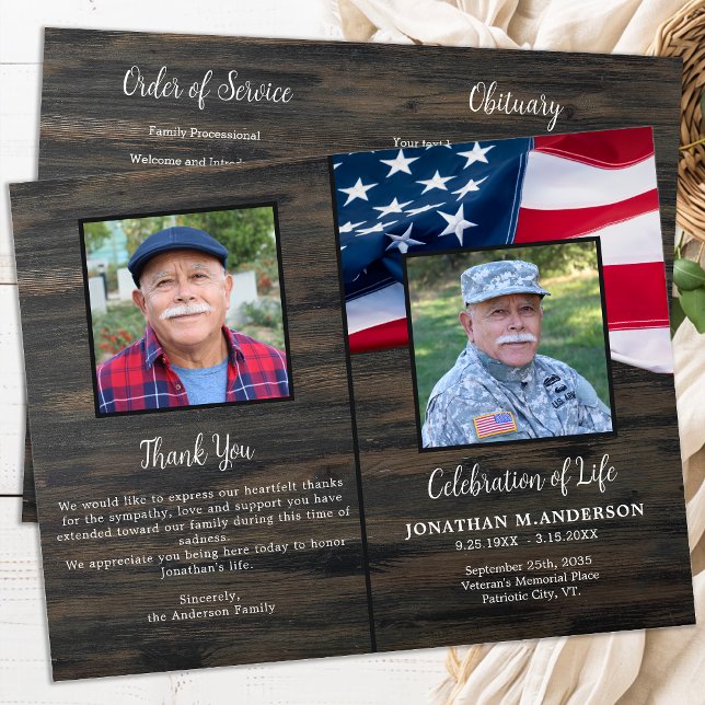 Budget Military Flag Celebration of Life Program (Creator Uploaded)