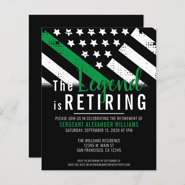 Budget Military Retirement Army Party Invitation (Front/Back)