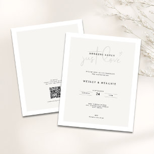 Budget Mimimal Beige QR-code Nothing Fancy Wedding