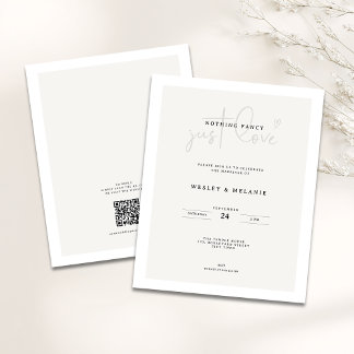 Budget Mimimal Beige QR-code Nothing Fancy Wedding