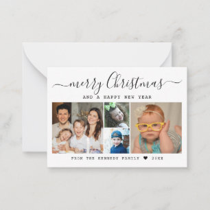 Budget Mini Christmas New Year 5 Photo Collage Card