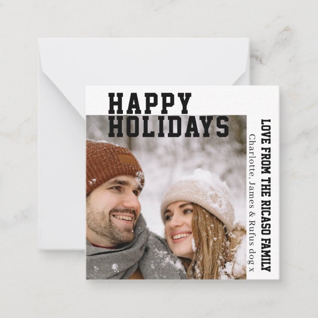 Budget MINI Personalized Photo and Text Christmas Card (Front)