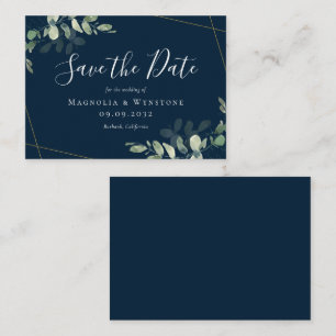 BUDGET MINI SIZE Eucalyptus Wedding Save The Date  Card