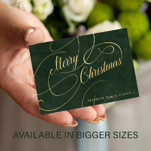 Budget MINI SIZE Merry Christmas red Holiday  Card
