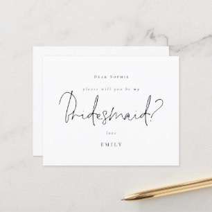 Budget Minimal Black Script Bridesmaid Request