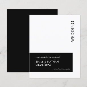 Budget Minimal Geo Bold Black White Save The Date