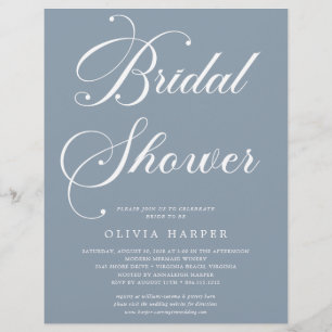 Budget Minimal Modern Script Bridal Shower Invite  Flyer
