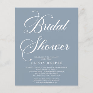 Budget Minimal Modern Script Bridal Shower Invite  Flyer