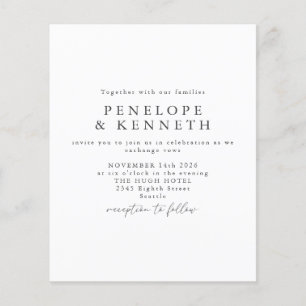 Budget Minimal Simple Elegant Black White Wedding