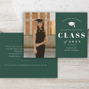 Budget Minimal Type Photo Graduation Announcement