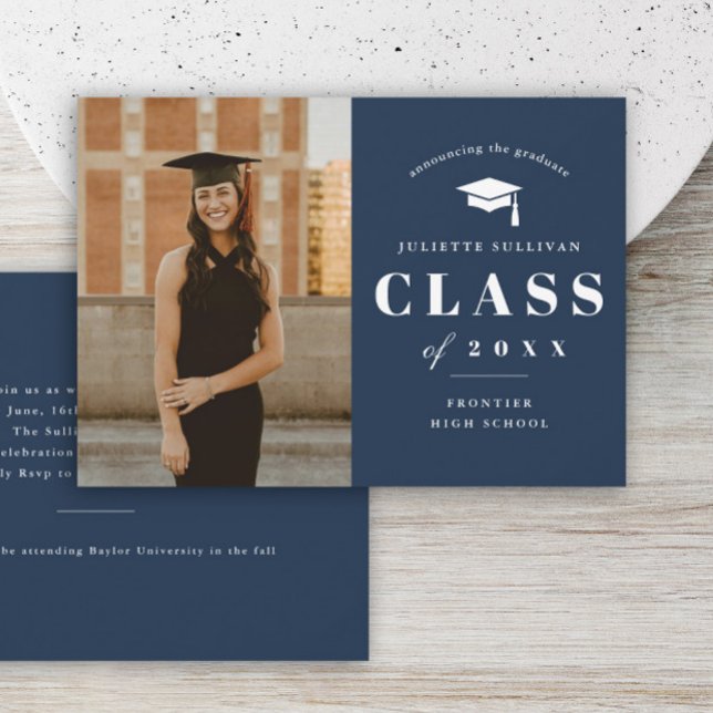 Budget Minimal Type Photo Graduation Announcement (Creator Uploaded)