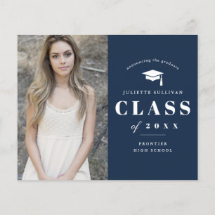 Budget Minimal Type Photo Graduation Invitation