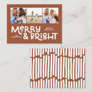 budget minimal typography 3 photo Christmas Card