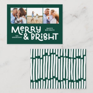 budget minimal typography 3 photo Christmas Card