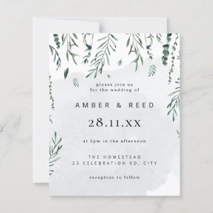 Budget Minimal Watercolor Falling Leaves Wedding