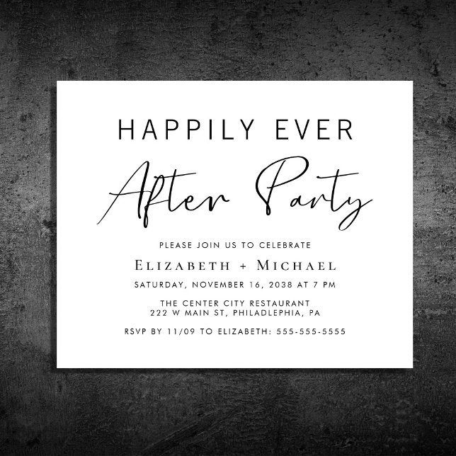 Budget Minimal Wedding After Party Invitation (Budget Minimal Wedding After Party Invitation)