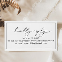 Budget Minimal Wedding Website RSVP Enclosure Card