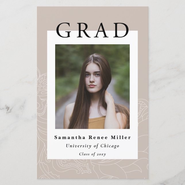 Budget Minimalist  2 Photo Graduation Invitation (Front)