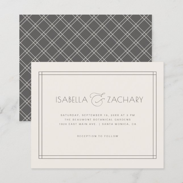 Budget Minimalist Ampersand Typography Wedding (Front/Back)