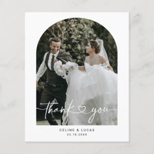 Budget Minimalist Arch Photo Thank You Card
