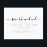 Budget Minimalist Black Script Save the Weekend<br><div class="desc">Budget Minimalist Modern Black and White Script Wedding Save the Weekend</div>