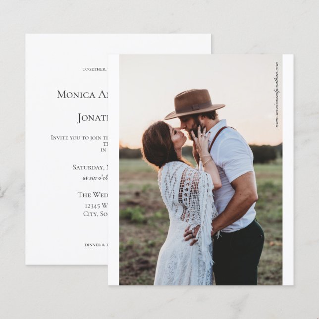 Budget Minimalist Black & White Photo Wedding (Front/Back)