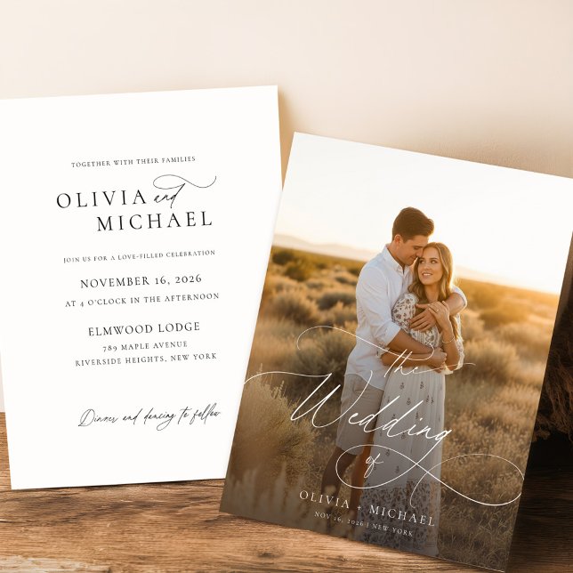 Budget Minimalist Boho Photo Wedding Invites (Creator Uploaded)