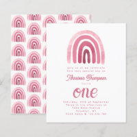 Budget Minimalist Boho Pink Rainbow First Birthday