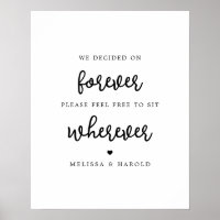 Budget Minimalist Calligraphy Wedding Sit Wherever