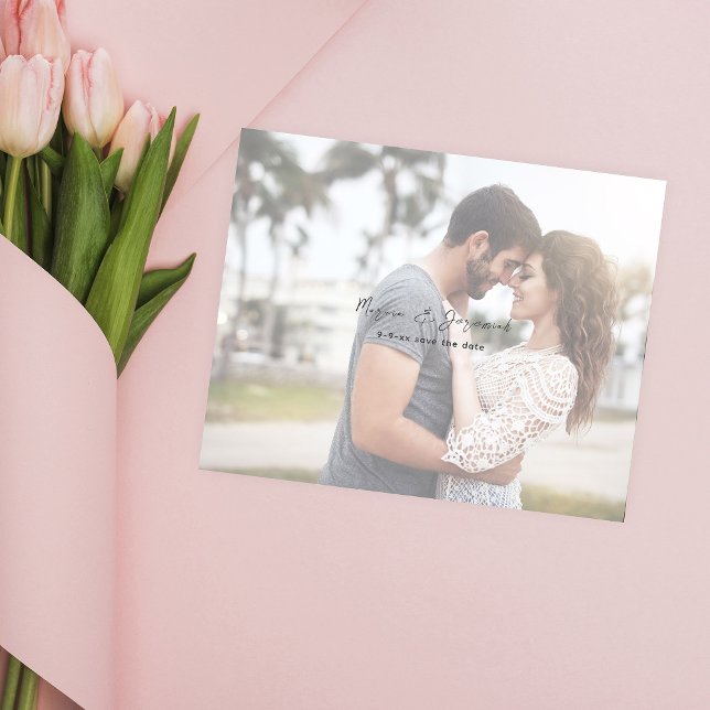 Budget Minimalist Chic Photo H Save the Date Flyer (Creator Uploaded)