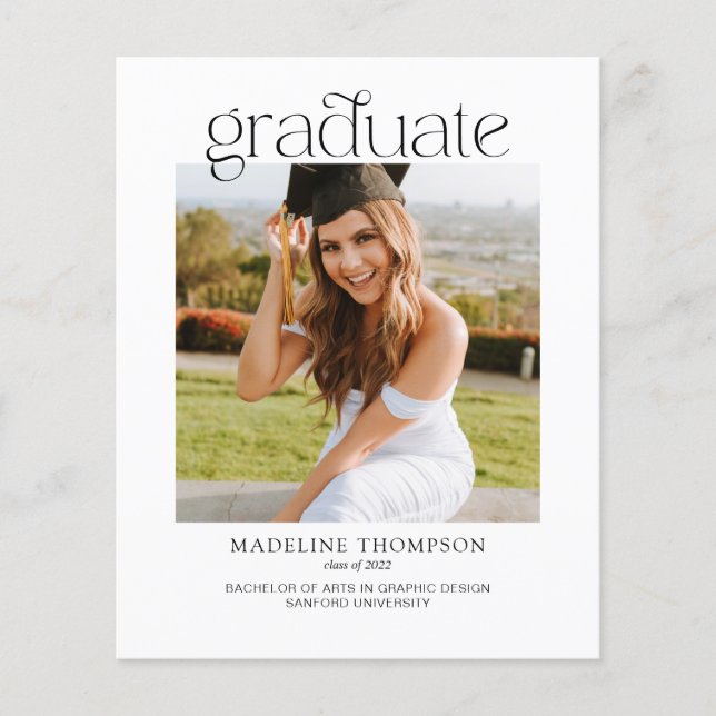 Budget Minimalist Classy Photo Collage Graduation (Front)