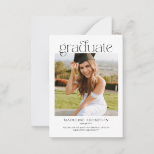 Budget Minimalist Classy Photo Collage Graduation Card