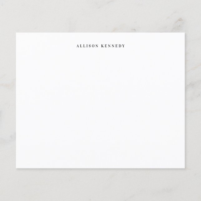 Budget Minimalist Clean Clean Grey Black Note Card (Front)
