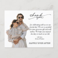 Budget Minimalist Custom Photo Wedding Thank You