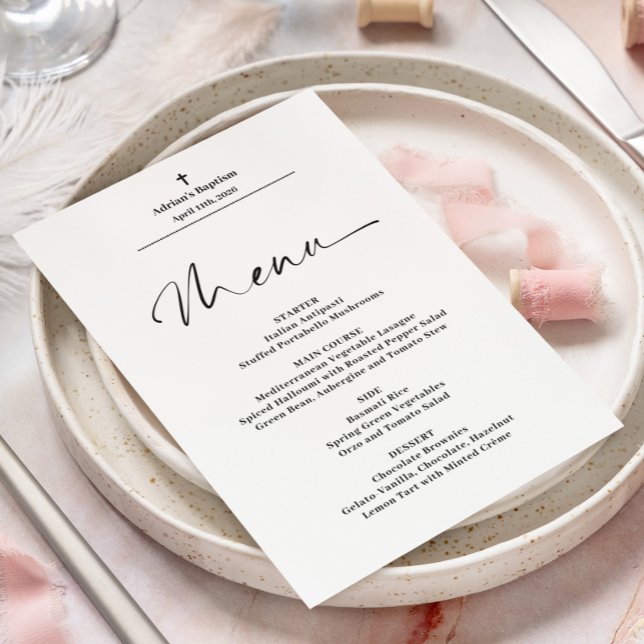 Budget Minimalist Elegant Baptism Menu (Creator Uploaded)