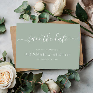 Budget Minimalist Elegant Wedding Save The Date Card