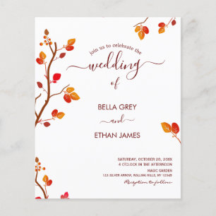 Budget Minimalist Fall Autumn Wedding Invitation
