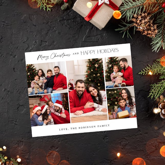 Budget Minimalist Five Photo Merry Christmas Flyer (Creator Uploaded)
