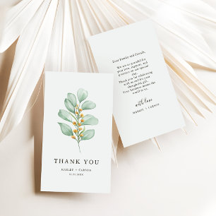Budget Minimalist Greenery Foliage Thank You Card