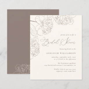 Budget Minimalist Hand-drawn Peonies Bridal Shower