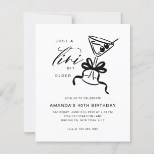 BUDGET Minimalist Martini Black & White Birthday 