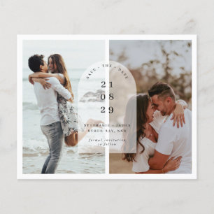 Budget Minimalist modern arch photo Save the Date Flyer