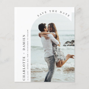 Budget Minimalist modern arch photo Save the Date Flyer