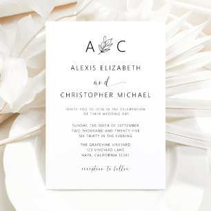 Budget Minimalist Modern Calligraphy Wedding