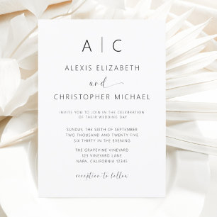 Budget Minimalist Modern Calligraphy Wedding