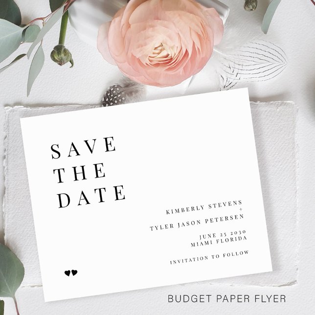 Budget minimalist modern wedding save the date flyer (Creator Uploaded)