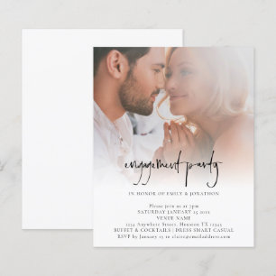 Budget Minimalist Photo Engagement Party Invite