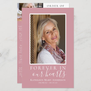 BUDGET Minimalist Photo Memorial Service Program