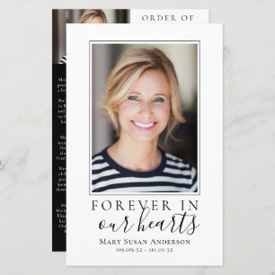 BUDGET Minimalist Photo Memorial Service Program