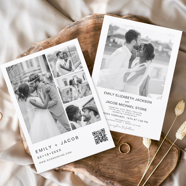 Budget Minimalist Photo QR code White Wedding (Creator Uploaded)